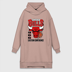 Женское худи-платье Chicago Bulls NBA, цвет: пыльно-розовый