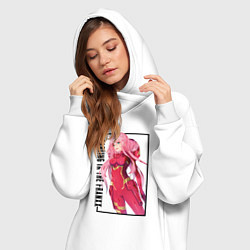 Женское худи-платье Zero Two Милый во франксе, цвет: белый — фото 2