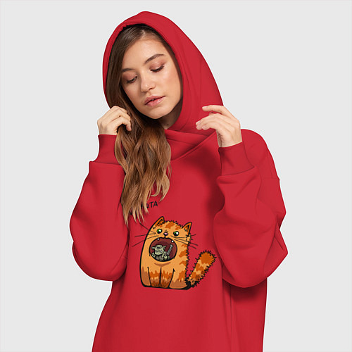 Женская толстовка-платье Оркота / Красный – фото 3