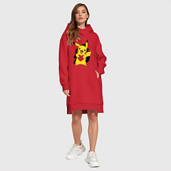 Женское худи-платье ПИКАЧУ И СЕРДЕЧКО POKENON PIKACHU LOVE, цвет: красный — фото 2