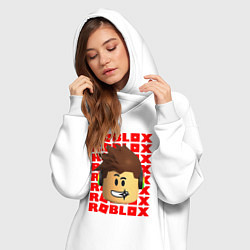 Женское худи-платье ROBLOX RED LOGO LEGO FACE, цвет: белый — фото 2
