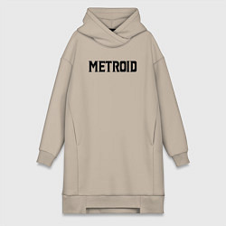 Женское худи-платье Metroid Dread Black Logo, цвет: миндальный