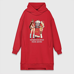 Женское худи-платье Хорошим мальчикам плохие девочки, цвет: красный