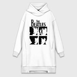 Женское худи-платье The Beatles - legendary group!, цвет: белый