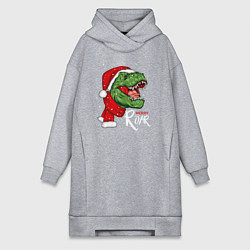 Женское худи-платье T-rex Merry Roar, цвет: меланж