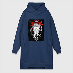 Женское худи-платье ЗАКЛИНАНИЕ ИТАДОРИ, СУКУНА, цвет: тёмно-синий