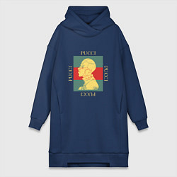 Женское худи-платье PUCCI GOLD ПУЧЧИ ЗОЛОТО, цвет: тёмно-синий