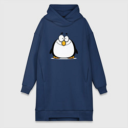 Женское худи-платье Глазастый пингвин, цвет: тёмно-синий