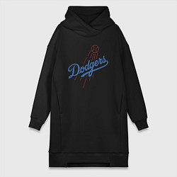 Женское худи-платье Los Angeles Dodgers baseball, цвет: черный