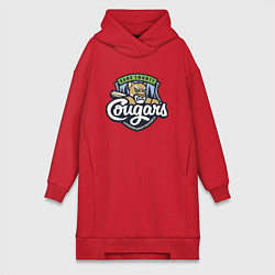 Женское худи-платье Kane County Cougars - baseball team, цвет: красный