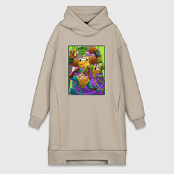 Женское худи-платье Battletoads modern 2020, цвет: миндальный