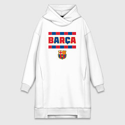 Женское худи-платье Barcelona FC ФК Барселона, цвет: белый