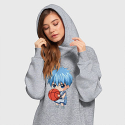 Женское худи-платье Чиби Тецуя Куроко, цвет: меланж — фото 2