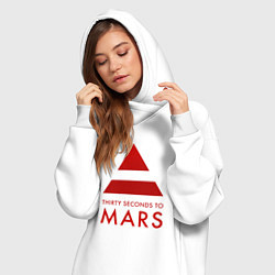 Женское худи-платье 30 Seconds to Mars - Рок, цвет: белый — фото 2