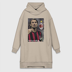 Женское худи-платье Paolo Cesare Maldini - Milan, captain, цвет: миндальный