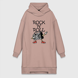 Женское худи-платье Rock n Roll dab, цвет: пыльно-розовый