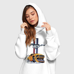 Женское худи-платье Мустанг раскрыл пасть!, цвет: белый — фото 2