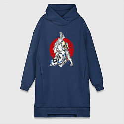 Женское худи-платье Боевые искусства космонавтов, цвет: тёмно-синий