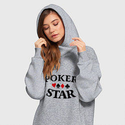 Женское худи-платье Poker Star, цвет: меланж — фото 2
