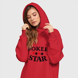 Женское худи-платье Poker Star, цвет: красный — фото 2
