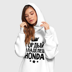 Женское худи-платье Гордый владелец Honda, цвет: белый — фото 2