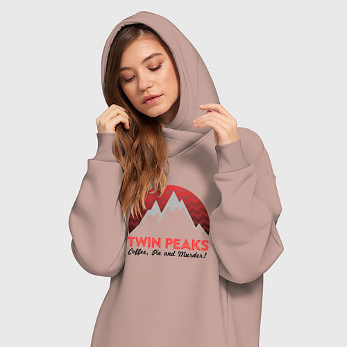 Женская толстовка-платье Твин Пикс 2022 ltd / Пыльно-розовый – фото 3