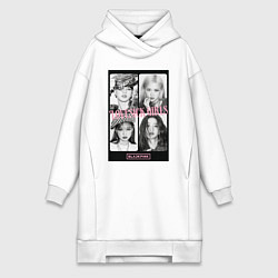 Женское худи-платье Blackpink K-pop, цвет: белый