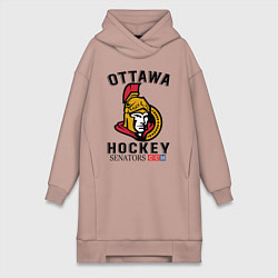 Женское худи-платье OTTAWA SENATORS ОТТАВА СЕНАТОРЗ, цвет: пыльно-розовый