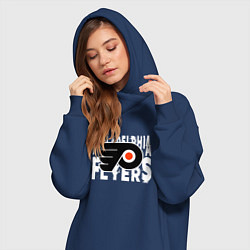 Женское худи-платье Филадельфия Флайерз , Philadelphia Flyers, цвет: тёмно-синий — фото 2