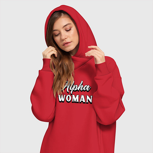 Женская толстовка-платье Alpha woman / Красный – фото 3