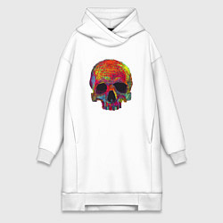 Женская толстовка-платье Cool color skull