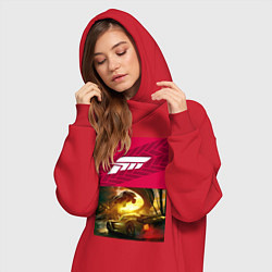 Женское худи-платье FORZA HORIZON 5 TOYOTA II, цвет: красный — фото 2
