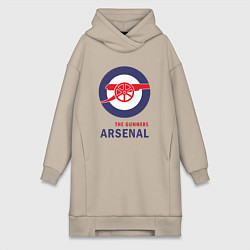 Женское худи-платье Arsenal The Gunners, цвет: миндальный