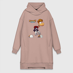 Женское худи-платье Rayman Legends Рэйман, цвет: пыльно-розовый