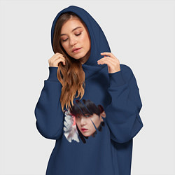 Женское худи-платье Agust D SUGA BTS, цвет: тёмно-синий — фото 2
