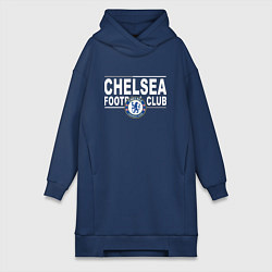 Женское худи-платье Chelsea Football Club Челси, цвет: тёмно-синий