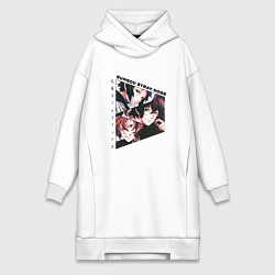 Женское худи-платье Великий из бродячих псов, Дазай Осаму, Чуя Накахар, цвет: белый