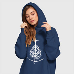 Женское худи-платье ELDEN RING LOGO ЭЛДЕН РИНГ, цвет: тёмно-синий — фото 2