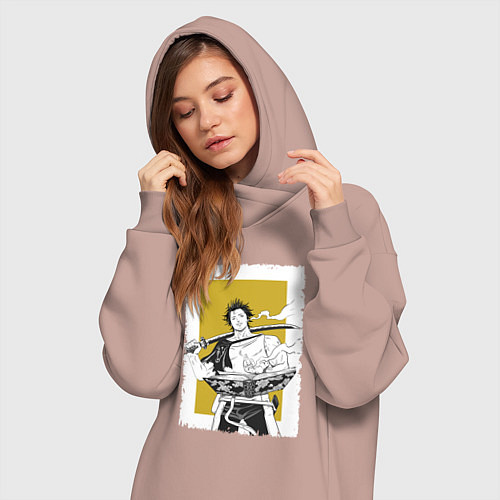 Женская толстовка-платье Стильный Ями / Пыльно-розовый – фото 3