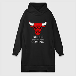 Женская толстовка-платье Chicago Bulls are coming Чикаго Буллз