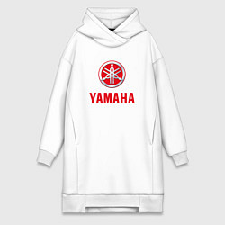 Женское худи-платье Yamaha Логотип Ямаха, цвет: белый