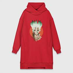 Женское худи-платье Senkuu art, цвет: красный