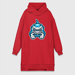 Женское худи-платье Shark player, цвет: красный