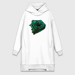 Женская толстовка-платье Хамелеон в стиле Low Poly