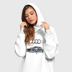 Женское худи-платье Audi Germany Car, цвет: белый — фото 2
