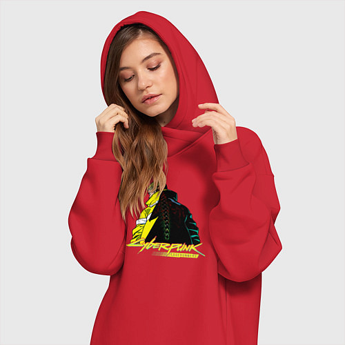 Женская толстовка-платье Cyberpunk Edgerunners / Красный – фото 3