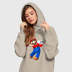 Женское худи-платье Марио - крутейший гольфист Super Mario, цвет: миндальный — фото 2