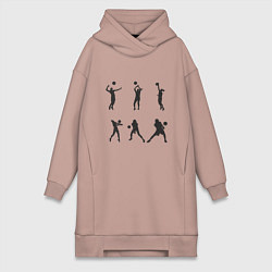 Женское худи-платье Life - Volleyball, цвет: пыльно-розовый