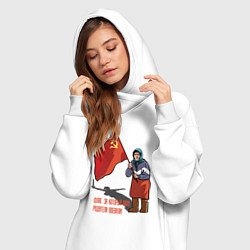 Женское худи-платье Флаг победы!, цвет: белый — фото 2