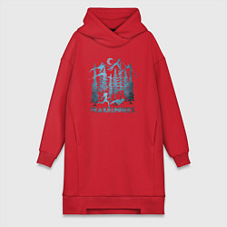 Женское худи-платье Трэйлраннинг, цвет: красный